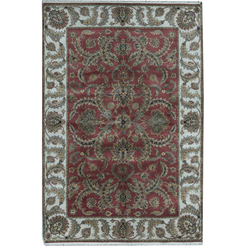Tapis rouille et ivoire de haute qualité noué à la main Trinity