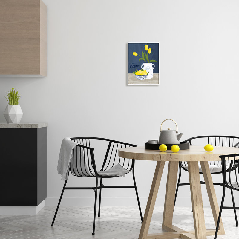 Citrons tulipes de campagne jaune Sweet Home Farm, L 11 po x H 14 po, Giclée encadrée blanc bord de mer