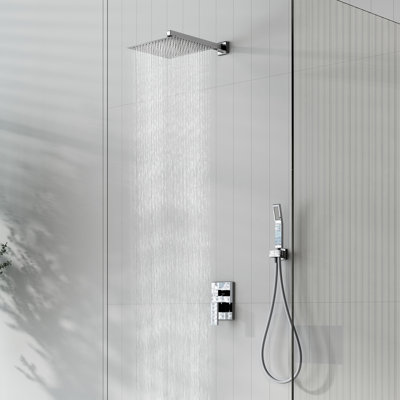Pomme de douche carrée avec système de douche tout-en-un