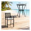 3-Piece Outdoor Wicker Bar Set with High Table and Stools, Black and Cream White