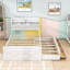 Lit en bois Flickinger avec prises de courant, tête de lit, lit gigogne simple et tiroirs-716396575-716396572