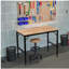 Établi ajustable 48 po pour garage, table d'atelier en bois d'hévéa avec patins en caoutchouc, poste de travail en bois franc, capacité de poids de plus de 2000 lb