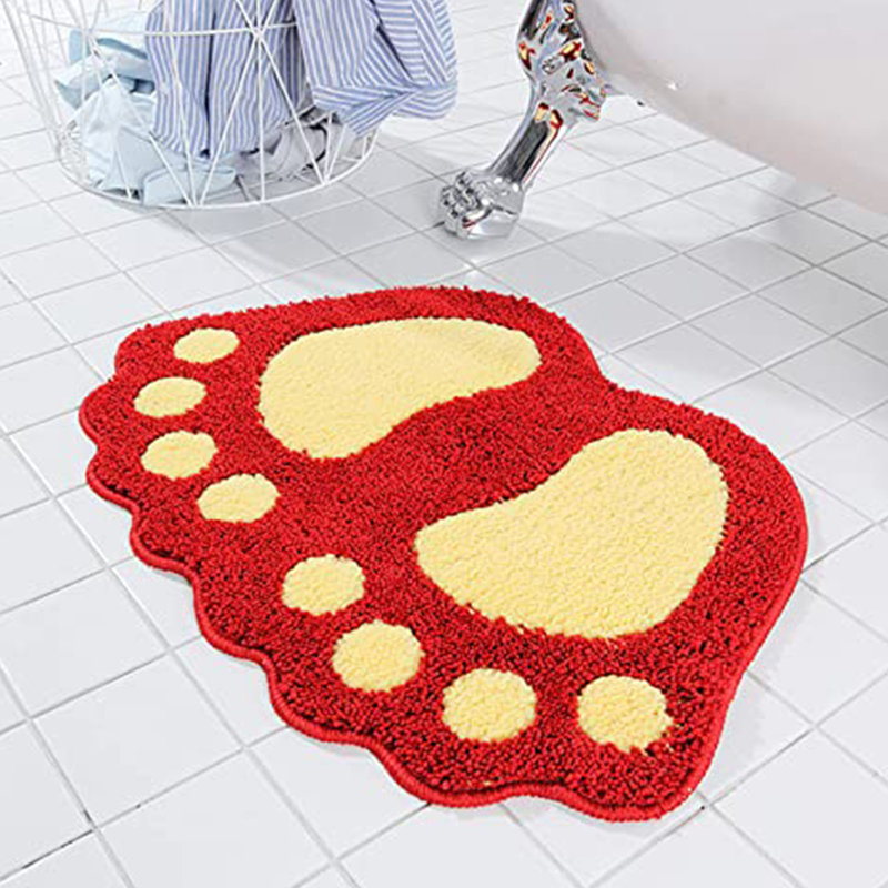 Tapis pour salle de bain Arbury, Rouge, L 26,38 po x L 18,9 po