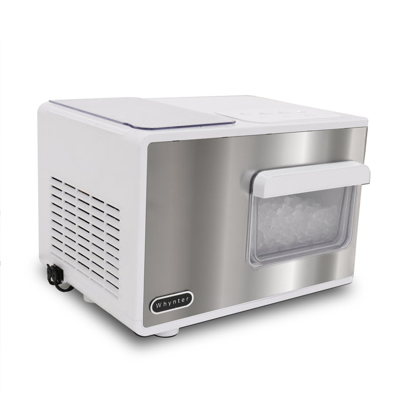 Whynter SonicSnö Countertop Nugget Ice Maker 40lbs/24hrs Chewable Pebble/Sonic Type Ice, Stainless Steel/White