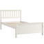 Lit plateforme blanc avec tête de lit en bois massif pour chambre à coucher simple et construction robuste