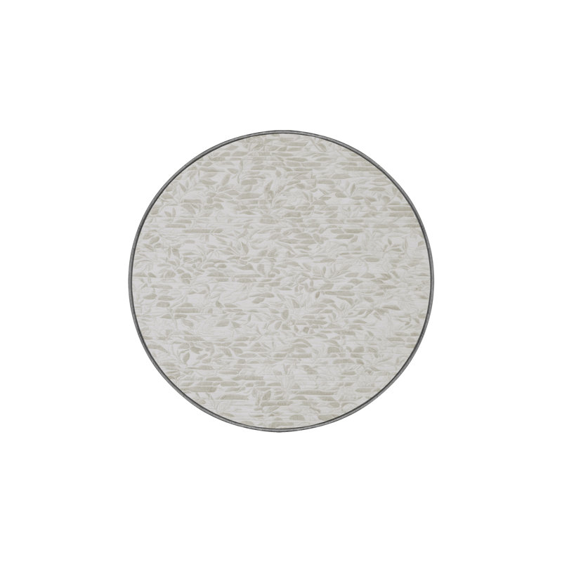 Tapis gris soyeux et moelleux, Rond 7 pi