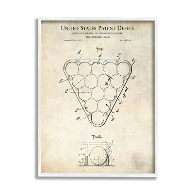 " Vintage Billiards Pool Game Diagram Blueprint Design " by Karl Hronek
