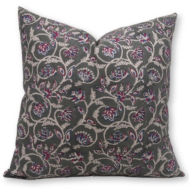 Housses de coussin en lin épais Fab Fabine (Saraswati, vert), H 14 po x l 14 po