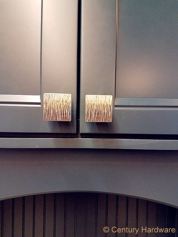 Brushed Nickel Square Cabinet Knob with Wave Design