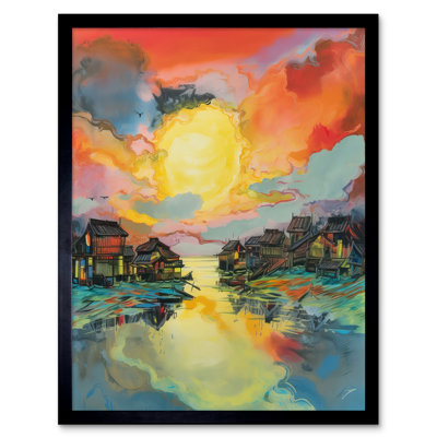Aneysa Atmospheric Clouds Over Mono Lake Fishing Village At Dawn - Single Picture Frame Print