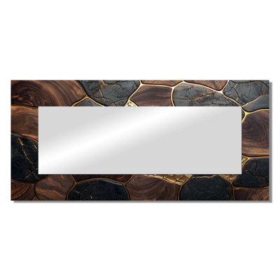 Soft Neutral Earth Color Marble Balance I - Abstract Mirror Wall Art - Printed On Metal
