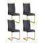 Ensemble de 4 chaises de salle à manger modernes en similicuir rembourrées avec base et poignées dorées-129528097