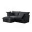Canapé modulaire 2 places à housse avec repose-pieds convertible, siège large et profond en forme de L avec housse amovible-1162527334