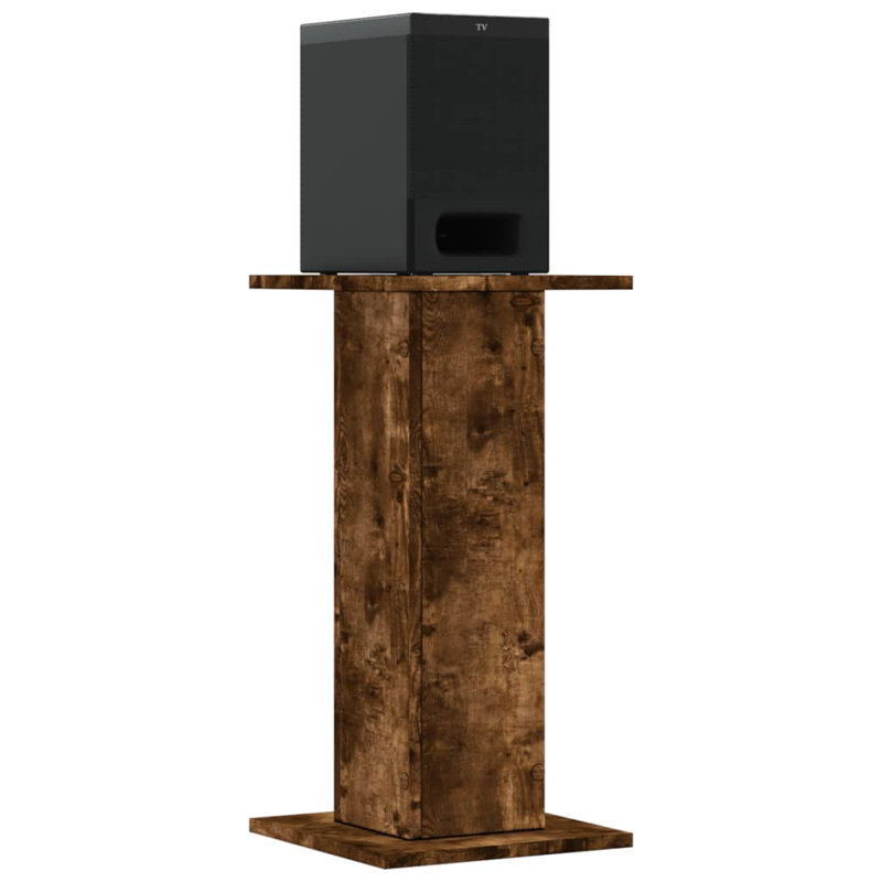  Speaker Stands Living Room Speaker Floor Stand 2 pcs Engineered Wood, Brown