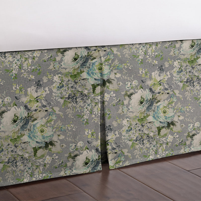 Jupe de lit Blossom, 18", Très grand, Gris/vert