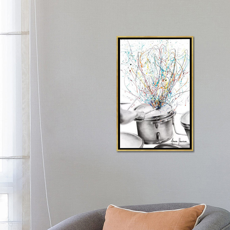 «The Drum Solo» par Ashvin Harrison - impression, Aucun mat, Toile encadrée d'or, H 26 po x l 18 po x 1,5 po