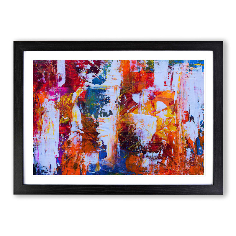 Abstract Vol.374 by S.Johnson - Picture Frame Painting Print, Black Framed, 27cm H x 36cm W x 2cm D