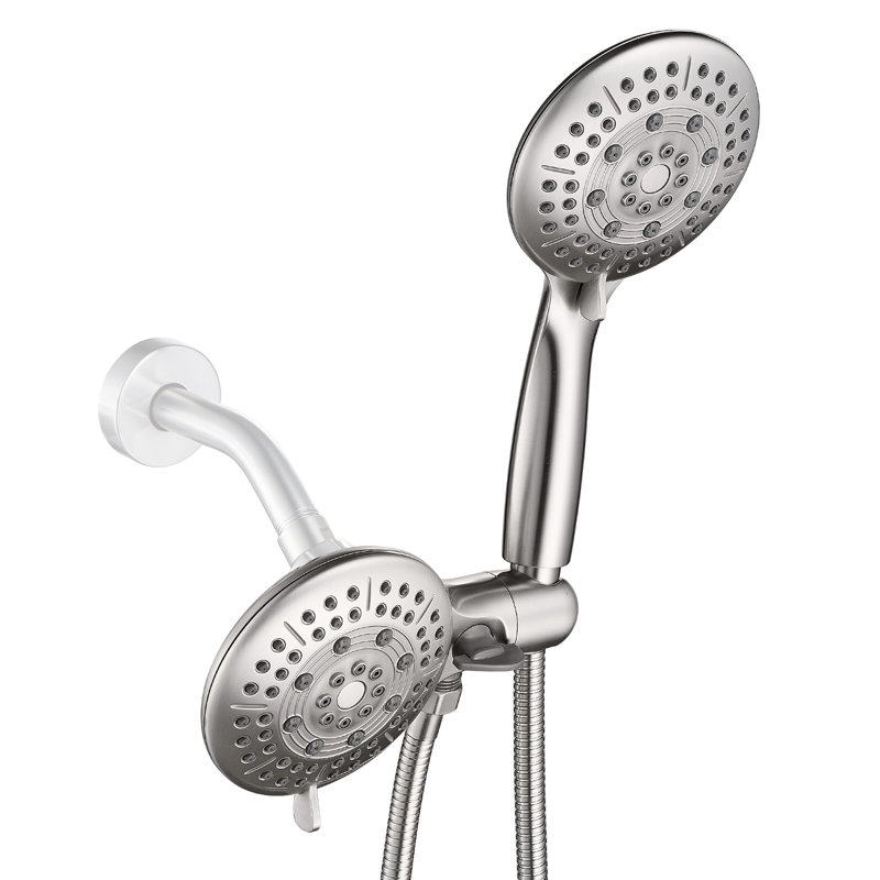 Couple 5-Spray Dual Shower Heads 4.7" Shower Head with 2-in-1 Spray Pattern, Brushed Nickel