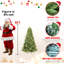 Arbre de Noël classique à charnières pré-éclairé avec lumières UL blanc chaud et support en métal robuste-2064725805
