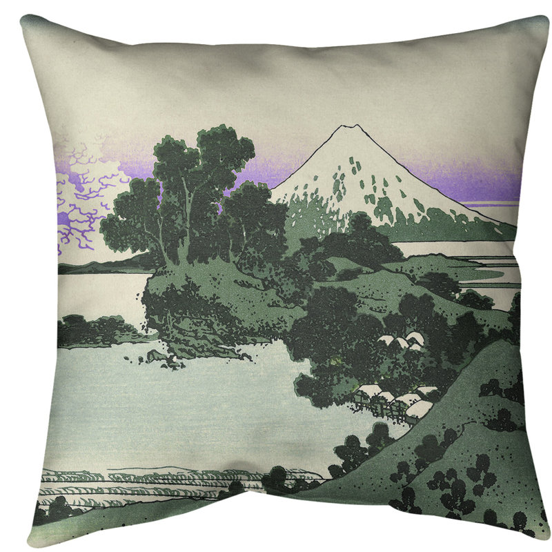 Housse de coussin carré et insert, Bourre en polyester, 16 po x 1 po, Vert / mauve