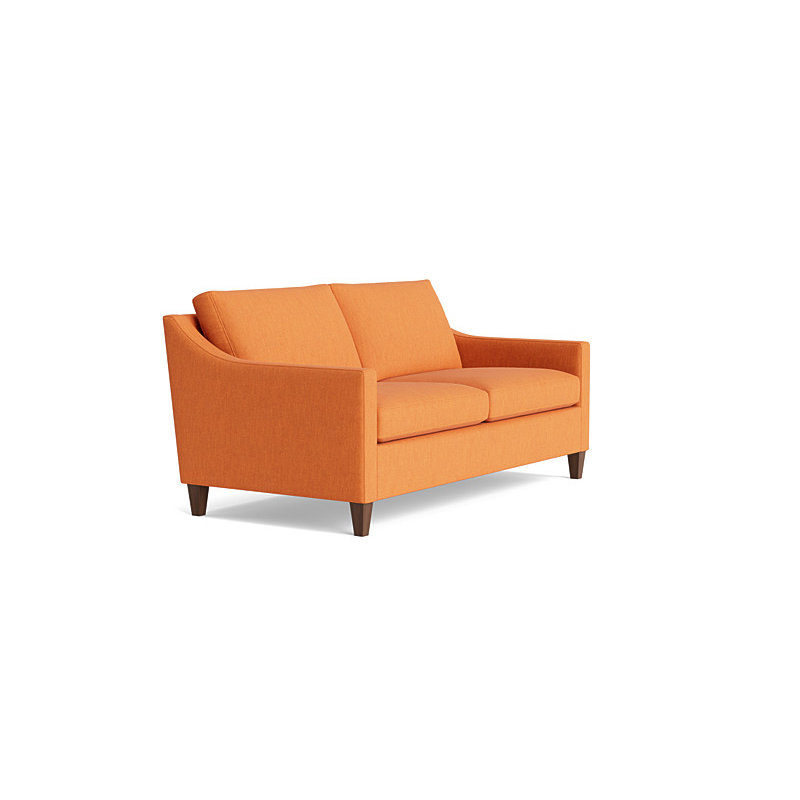 Vera Loveseat (70"), Walnut Finish (Angled), Performance Weave - Carrot
