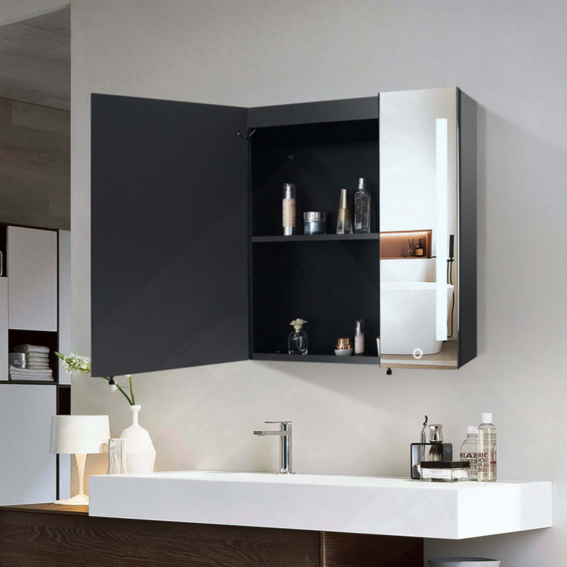Armoire à pharmacie à DEL avec miroir, désembueur, antibuée, lumières à intensité variable
