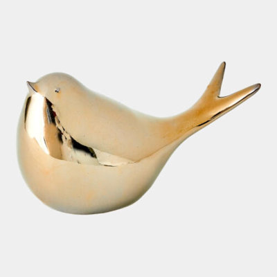 Sated Bird-Metallic Bronze 5"H x 5"W x 10"D Decorative Sculpture