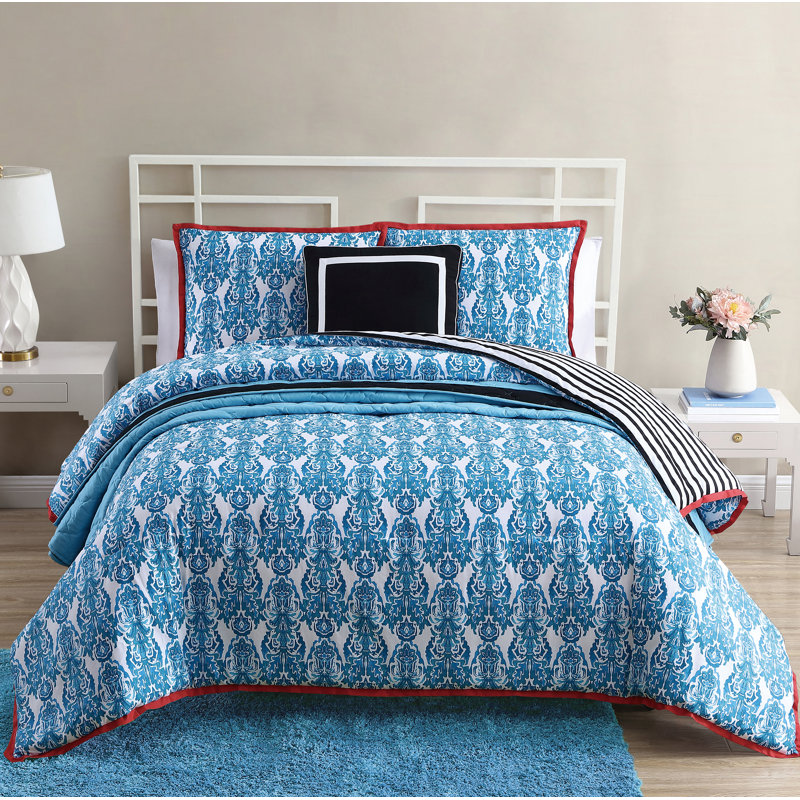 Nikki Reversible Floral Comforter Set, Twin/Twin XL Comforter + 3 Additional Pieces