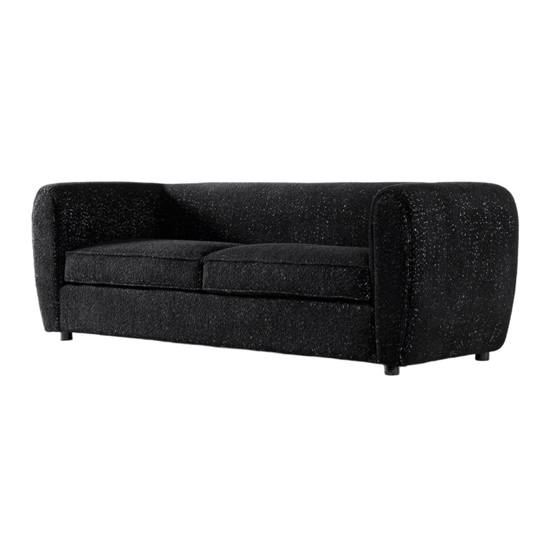 Canapé contemporain l 87 po, noir, Noir