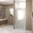 36"X 72" Pivot Shower Door, Brushed Nickel Aluminum Frame, Half Frame ,1/4"(6Mm) Tempered Glass Explosion Proof Film-123210072