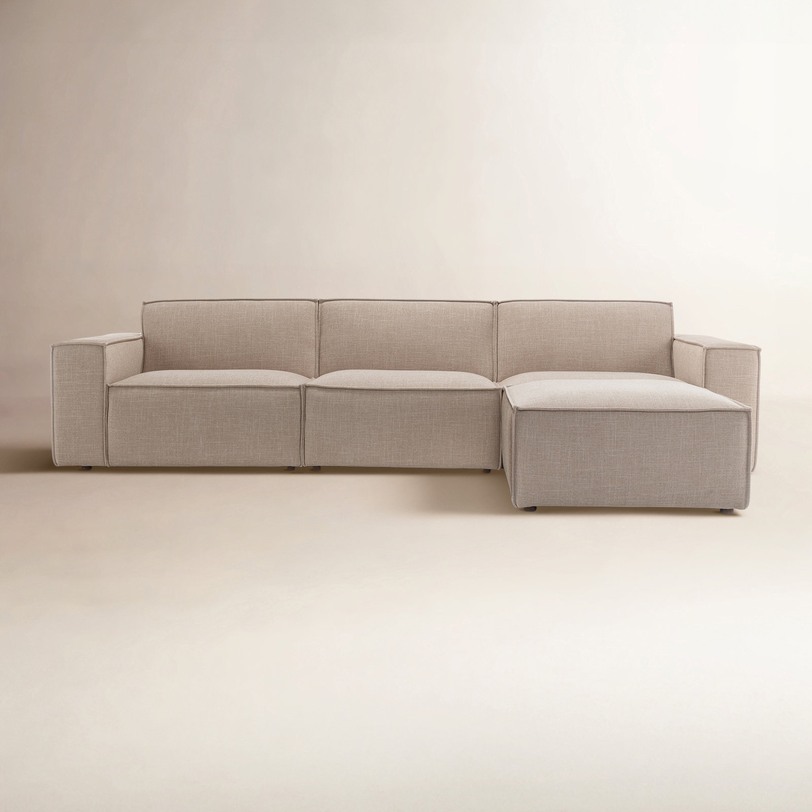 Shonnard Modular Sectional, Beige Cotton Blend