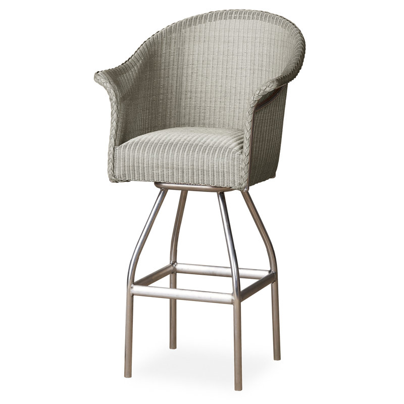 All Seasons Outdoor Swivel Bar Stool, Linen