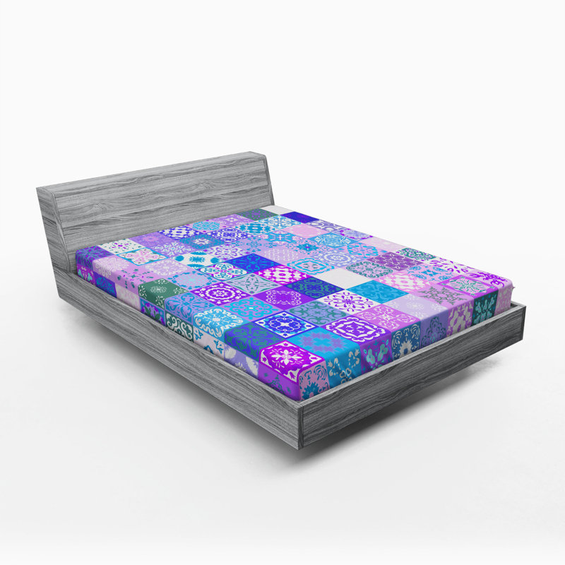 Microfiber Patchwork Fitted Sheet, Full/Double Fitted Sheet