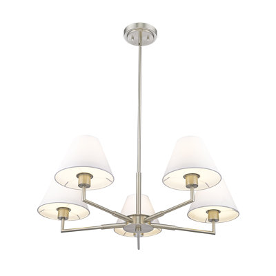 Wareesha 5 - Light Steel Dimmable Shaded / Spider Chandelier