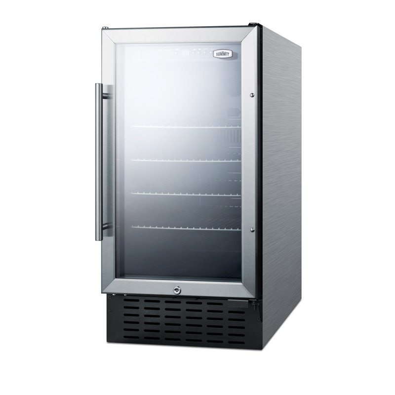 Summit Appliance 17.75'' W Convertible 108 Cans (12 oz.) 2.7 Cubic Feet Beverage Cooler with Reversible Glass Door