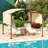 Costway 10 X 12 Ft Outdoor Retractable Pergola With Retractable Canopy Looking Posts-101114544