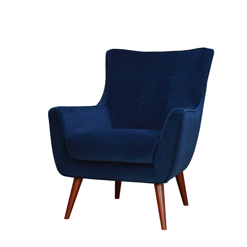 Bolles Upholstered Wingback Chair, Midnight 100% Polyester