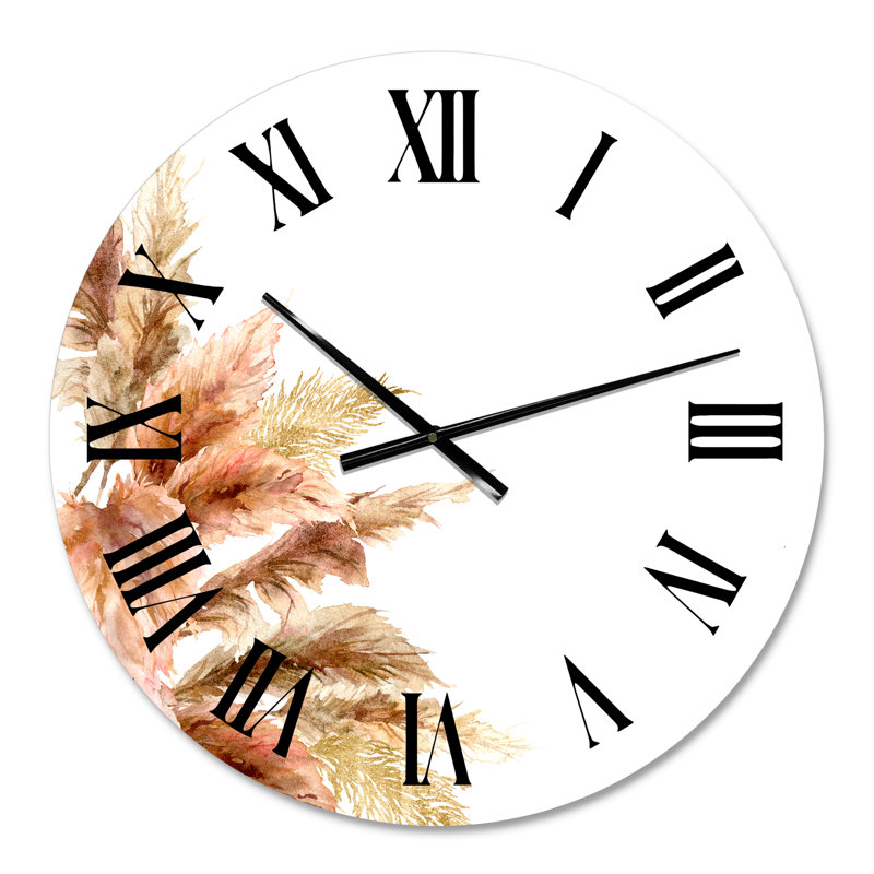Horloge murale exotique Dry Pampas Grass, Surdimensionné