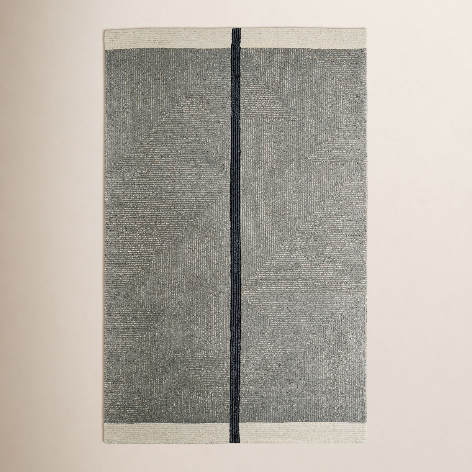 Nio Gray Black Hand-Woven Rug, Rectangle 10' x 14'