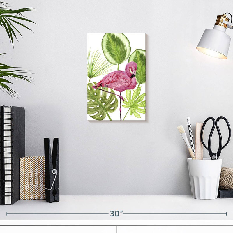 Flamant rose tropical Brampt II, H 12 po x l 8 po