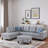 Faux Leather L - Shaped Sectional Sofa With Nailhead Trim And Cup Holders And Storage Ottoman-821162107