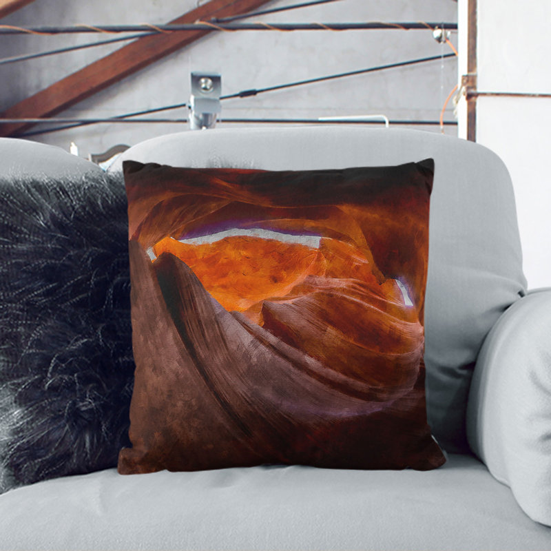 Sandstone in Antelope Canyon Vol.2 Scatter Cushion, 40cm H x 40cm W x 15cm D, Black