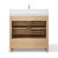 Meuble-lavabo sur pied 36 po avec comptoir en quartz et meuble-lavabo simple entièrement assemblé-642002297