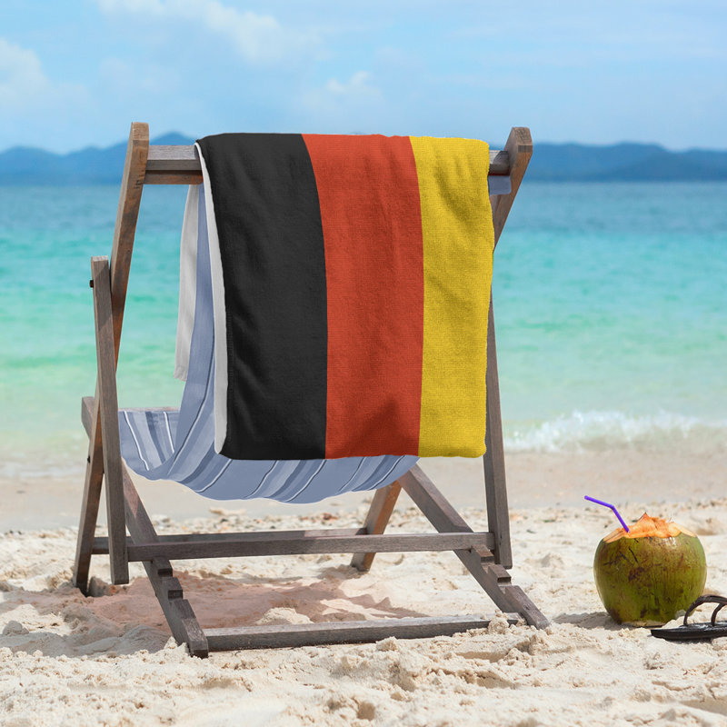 Vancouver Lightweight Beach Towel, Microfiber, Black/Red/Yellow