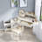 Corner Makeup Vanity Desk With Adjustable Folding Mirror, 3-color Led Lighting, Adequate Storage And Stool