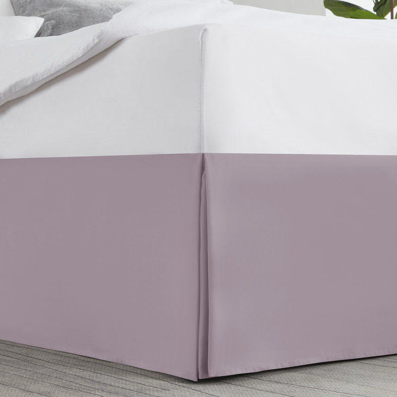 Luxury Pleated 14" Bed Skirt, Twin, Dusty Purple
