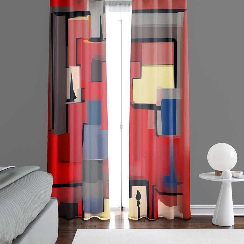 Paire de rideaux semi-transparents en polyester Radbroke, L 20 po x L 82 po