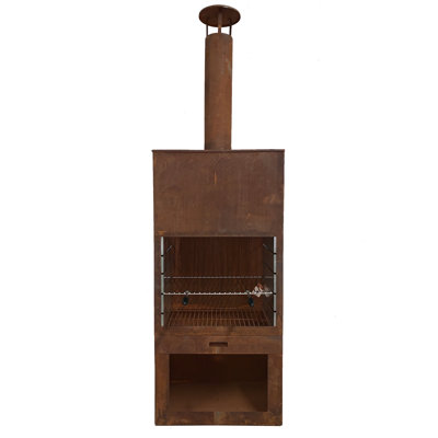 Brayner Rectangle Steel Wood Burning Outdoor Fireplace