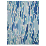 Kivett Lakebed Blue and Ivory Indoor Outdoor Machine Washable Area Rug