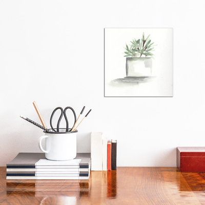 Watercolour Cactus Still Life IV by Marcy Chapman - Wrapped Canvas Painting